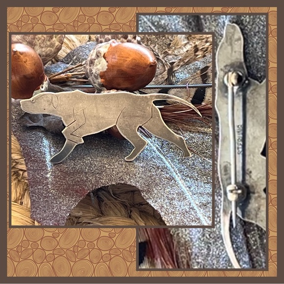 Vintage Pointer Retriever Dog Sterling Silver Brooch Pin Labrador Retriever? - Picture 3 of 17